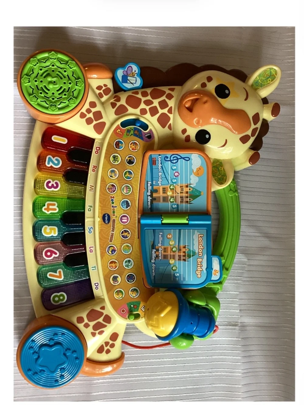 VTech Zoo Jamz Giraffe Piano Musical Learning Toy Microphone Tested Works